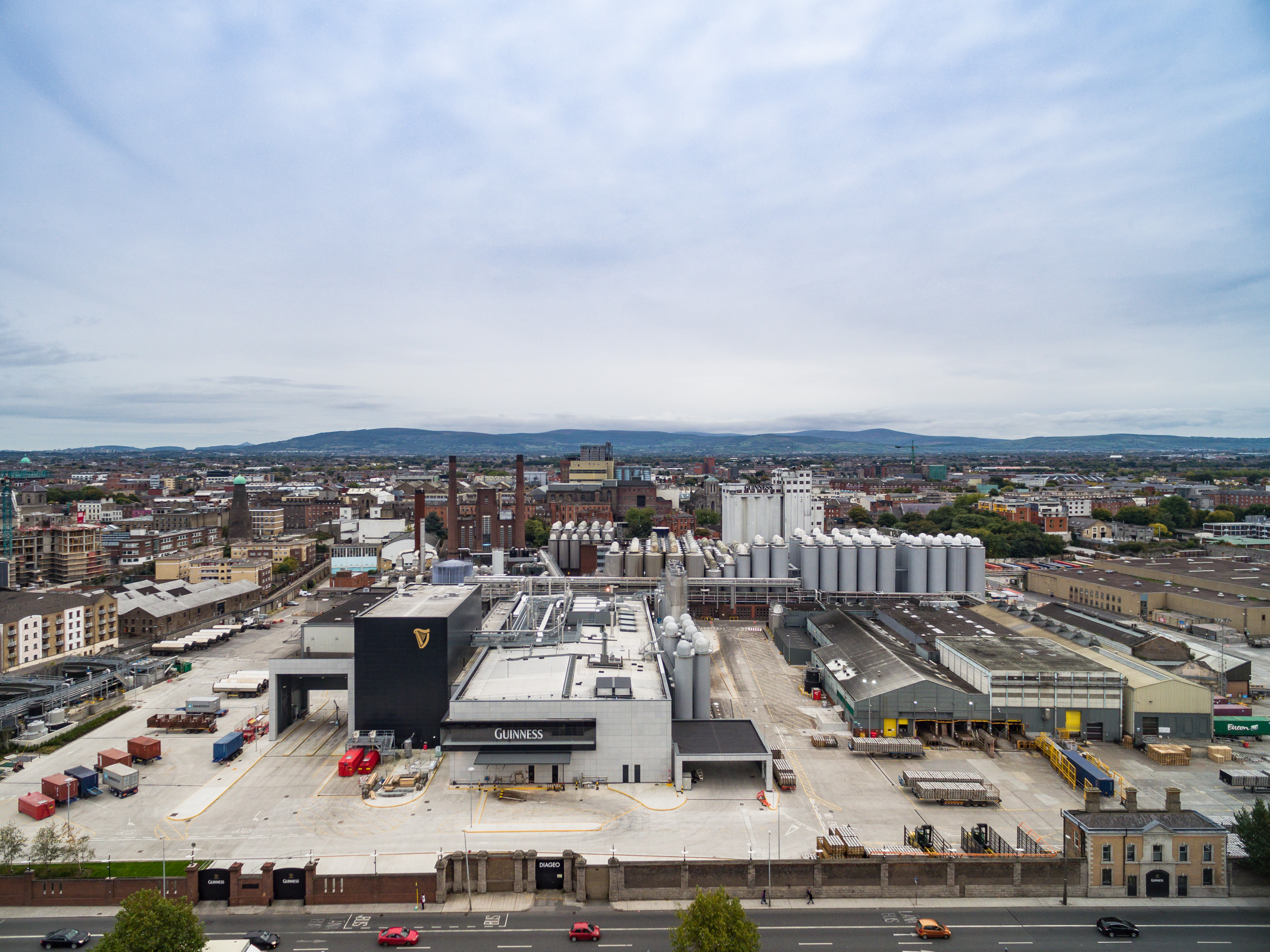 Aerial photograph of the Guinness Brewery