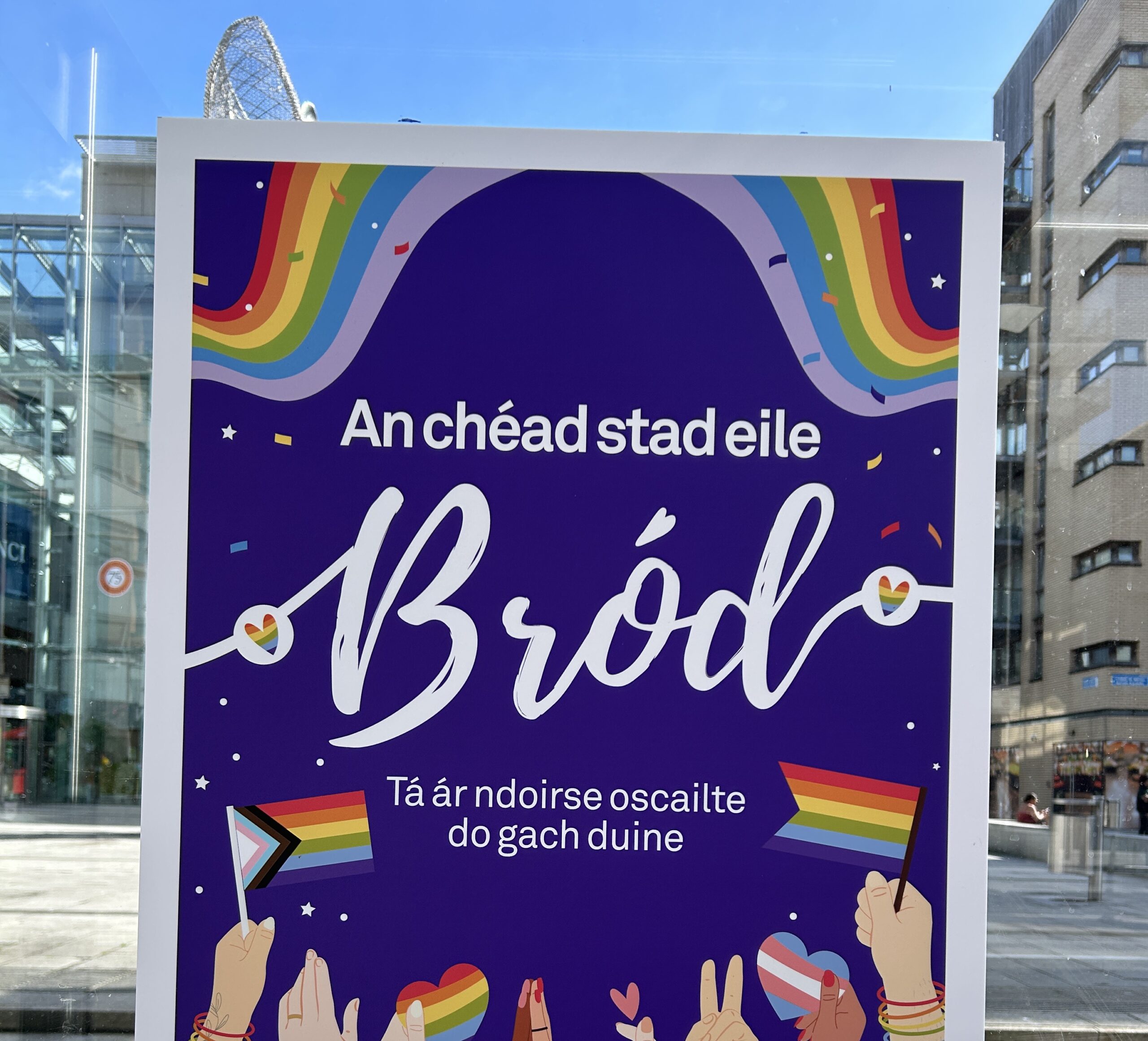A Pride poster in Irish